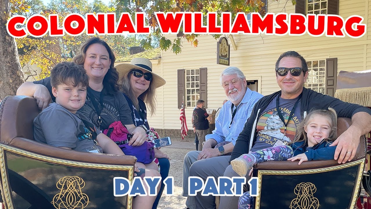 Colonial Williamsburg Tour Day 1 Part 1: Thomas Jefferson, Carriage Ride, General Store, Textiles