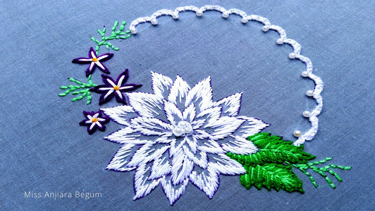 Cutesy White Embroidery for Sofa cover,pillow cover,table cloth,wall mate,Pattern-104, #Miss_A