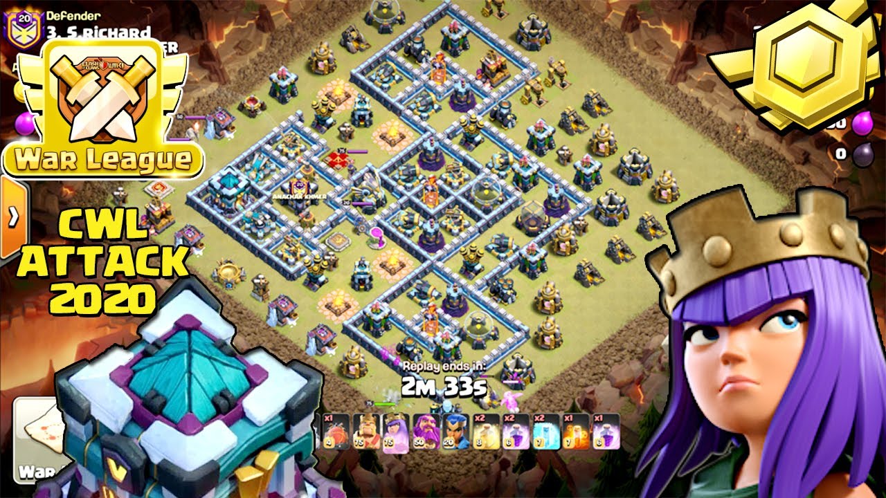 CWL ATTACK!!  BEST CWL ATTACK TH13 BASES 3 STAR - Clan war league attack 2020 ( clash of clans )