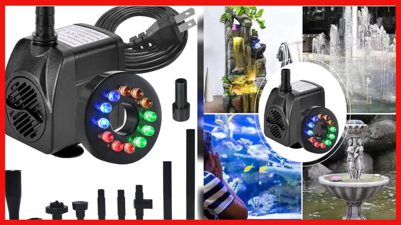 Bon produit -  Pompe à eau de fontaine submersible 15W 1000L / H avec 12 lumières LED colorées, pulv