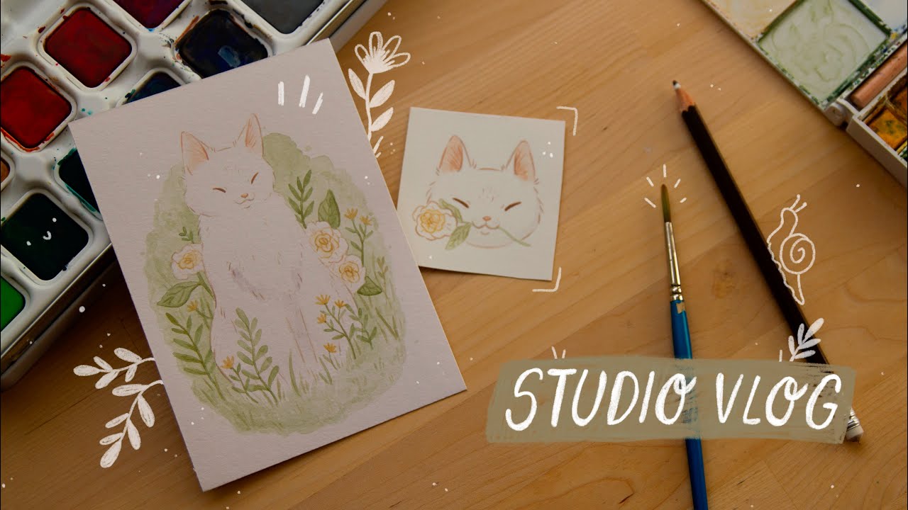 STUDIO VLOG - packing, making new thank you cards and stickers