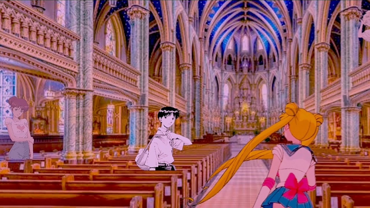 Fly Me To The Moon (Evangelion) but in a Cathedral and it's raining
