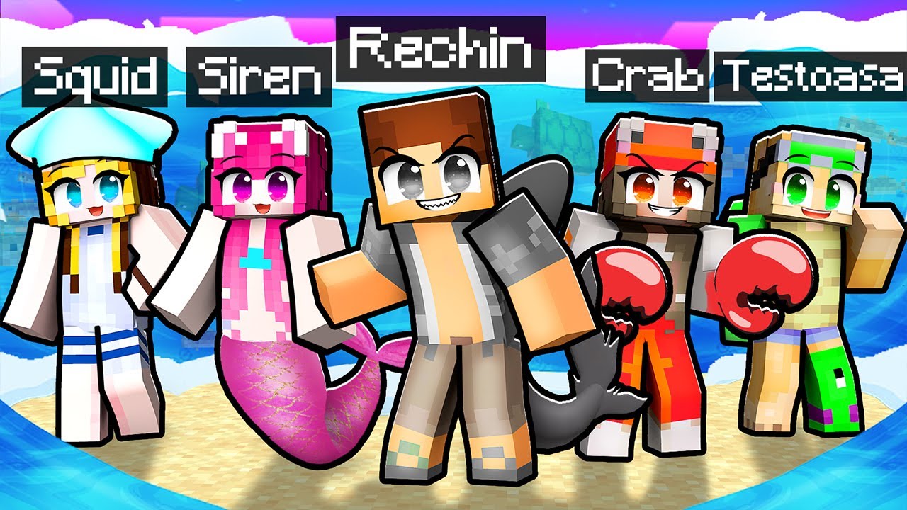 5 Prieteni TRAIESC ca Mobi de *OCEAN* in Minecraft...