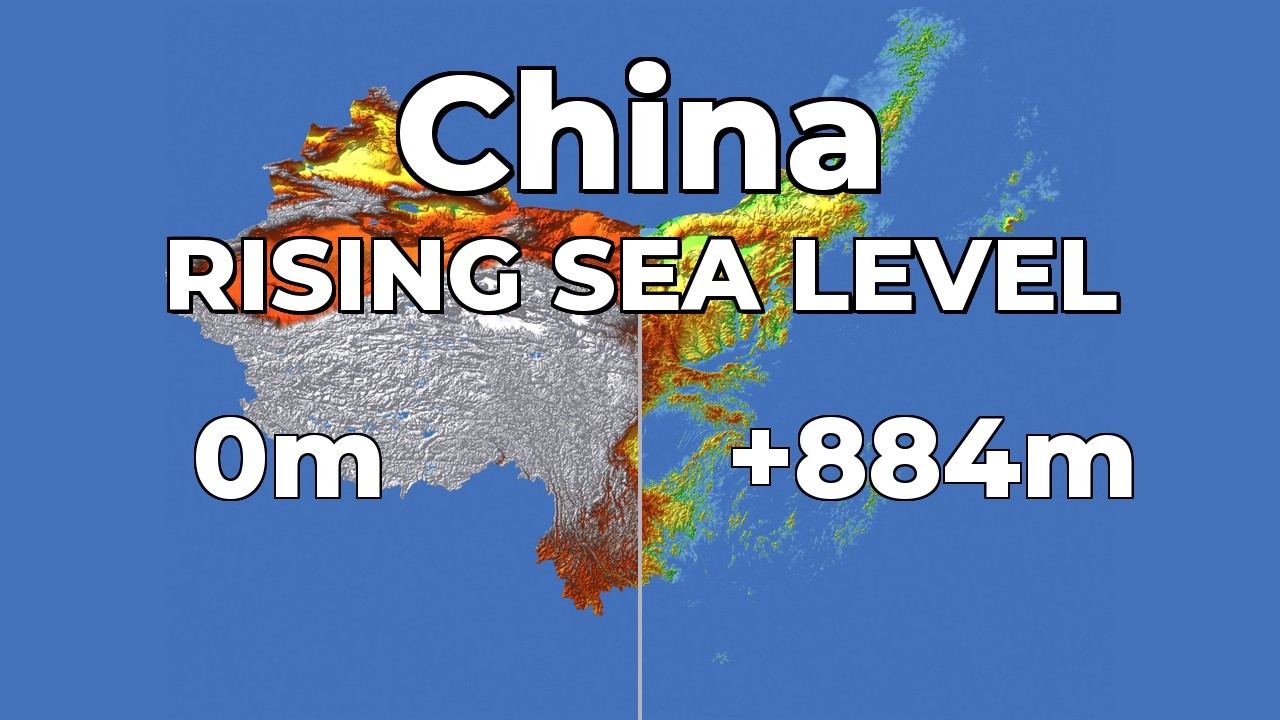 (4K) Rising Sea Level - China 🇨🇳 🌊 #geography #map #china #sealevelrise