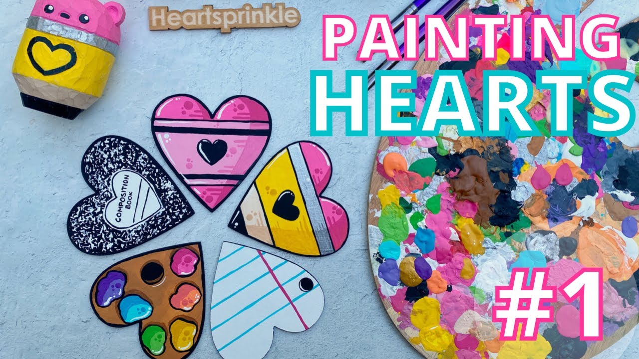 Painting on 100 Wood Hearts | Episode #1