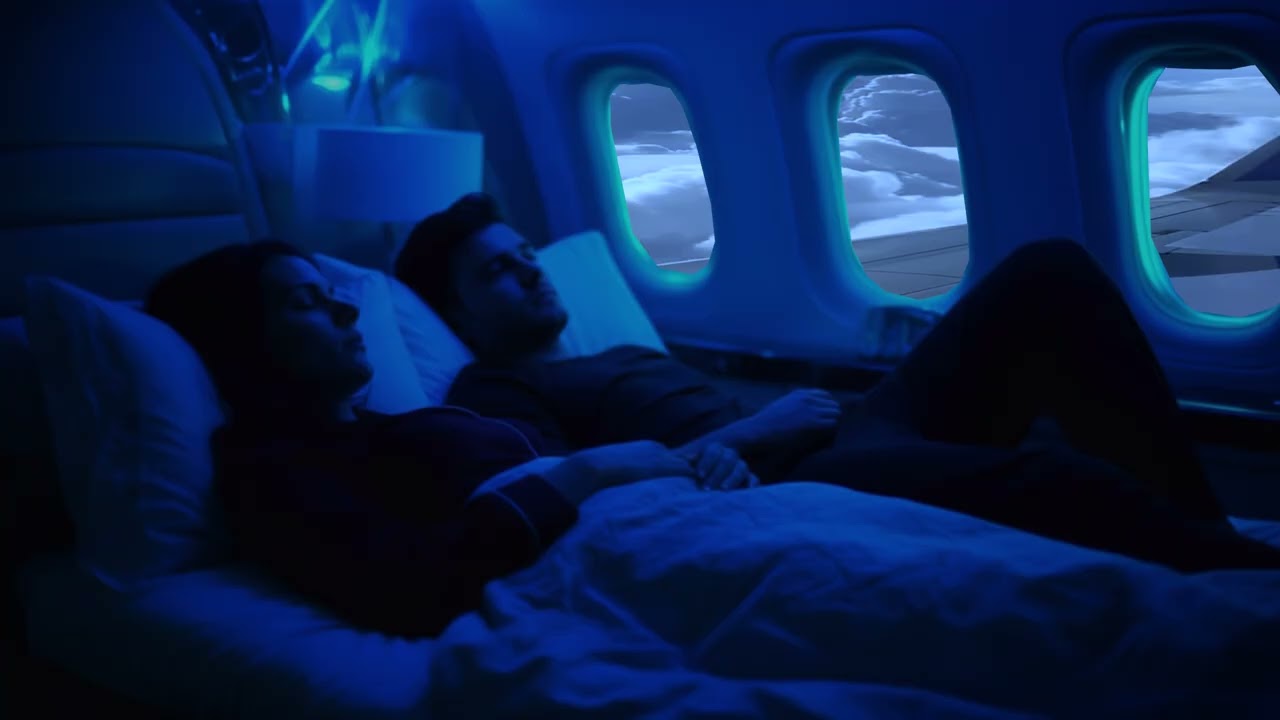 Real Jet Cabin White Noise ✈️ Soothing Flight Sounds for Stress Relief at Night