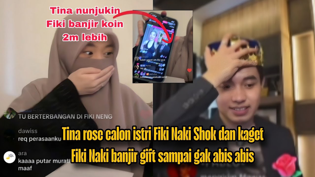 Tina rose calon istri Fiki Naki Shok dan kaget Fiki Naki banjir gift sampai gak abis abis