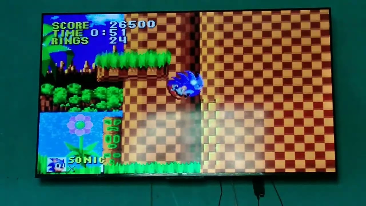 Jogando sonic 1