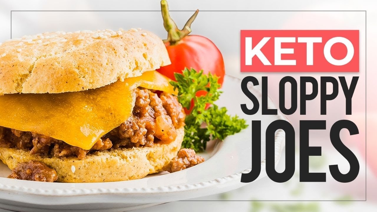 KETO SLOPPY JOES on top of Easy Keto Hamburger Buns | 30 Minute Keto Dinner Recipe