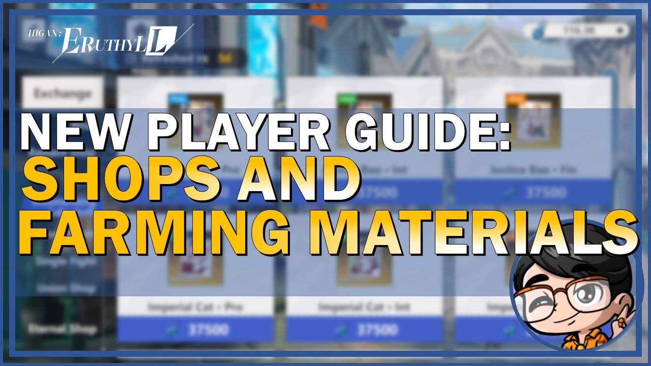 Higan Eruthyll: New Player Guide - Shops and Farming Materials