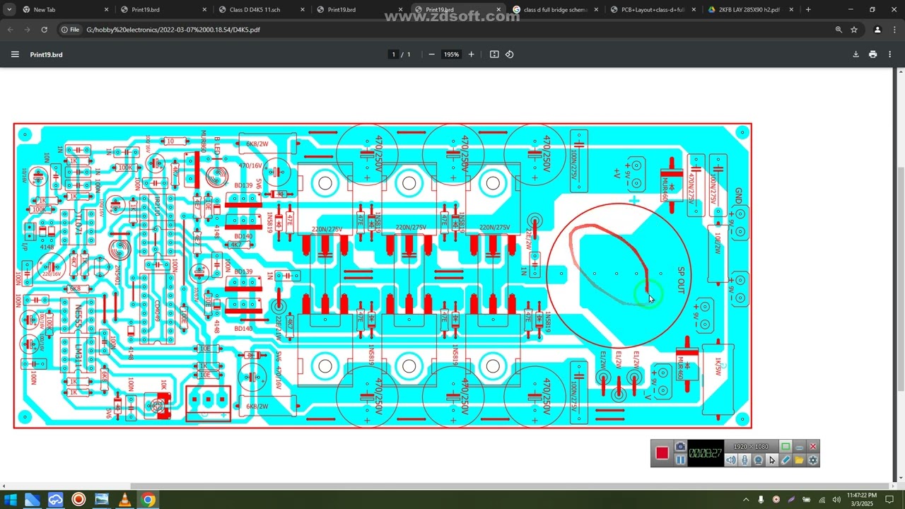 CLASS D AMPLIFIER 4K5 WORKING DESIGN PDF  speaker protection circuit pcb design free tested100%