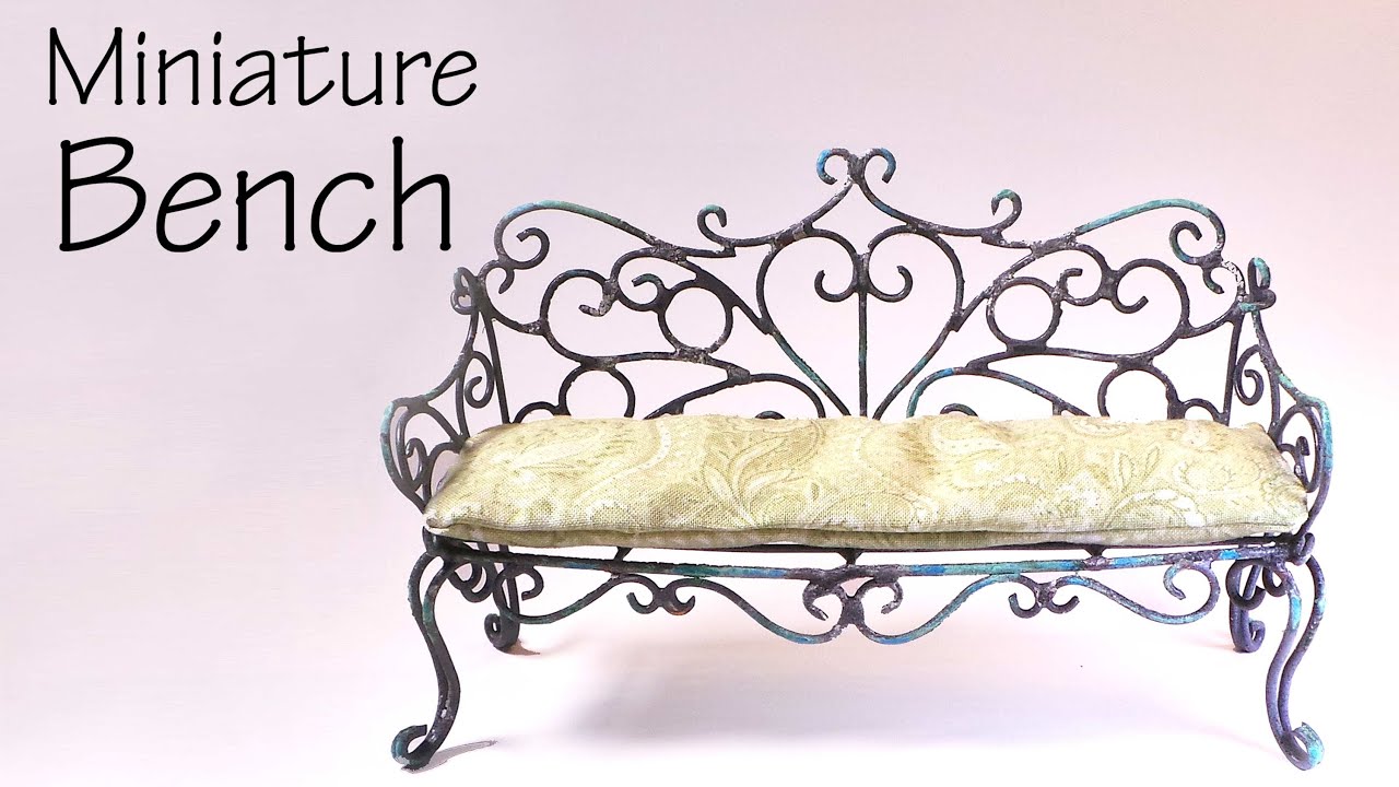 Miniature Furniture; Vintage/Romantic Bench Tutorial - Dolls/Dollhouse