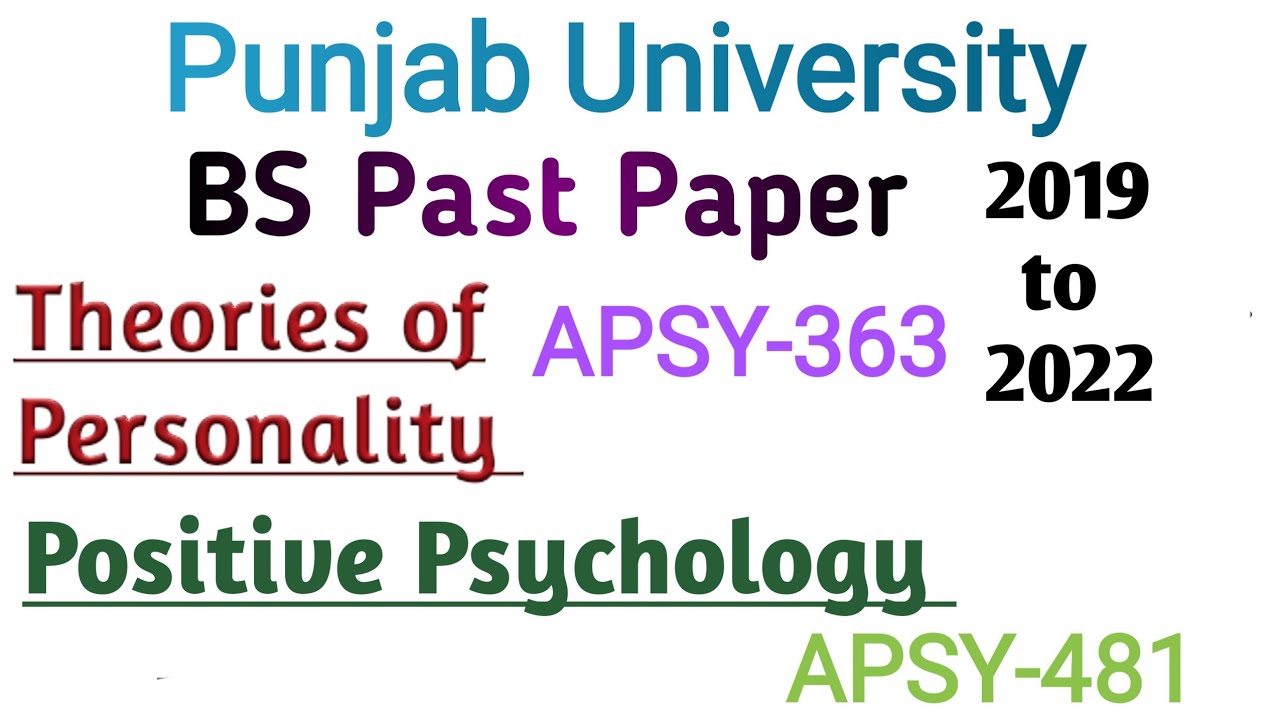 Theories of personality past paper 2022|Positive psychology past paper 2022||Punjab University