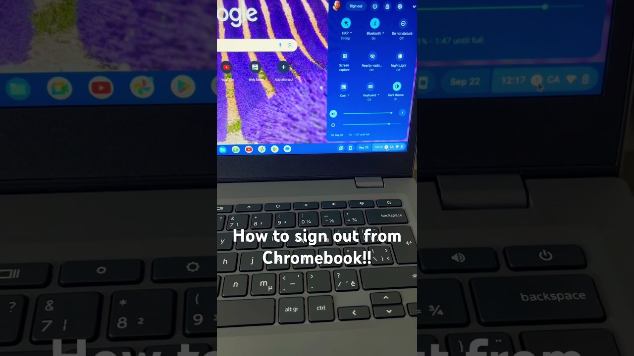 How to sign out from Lenovo Chromebook !!