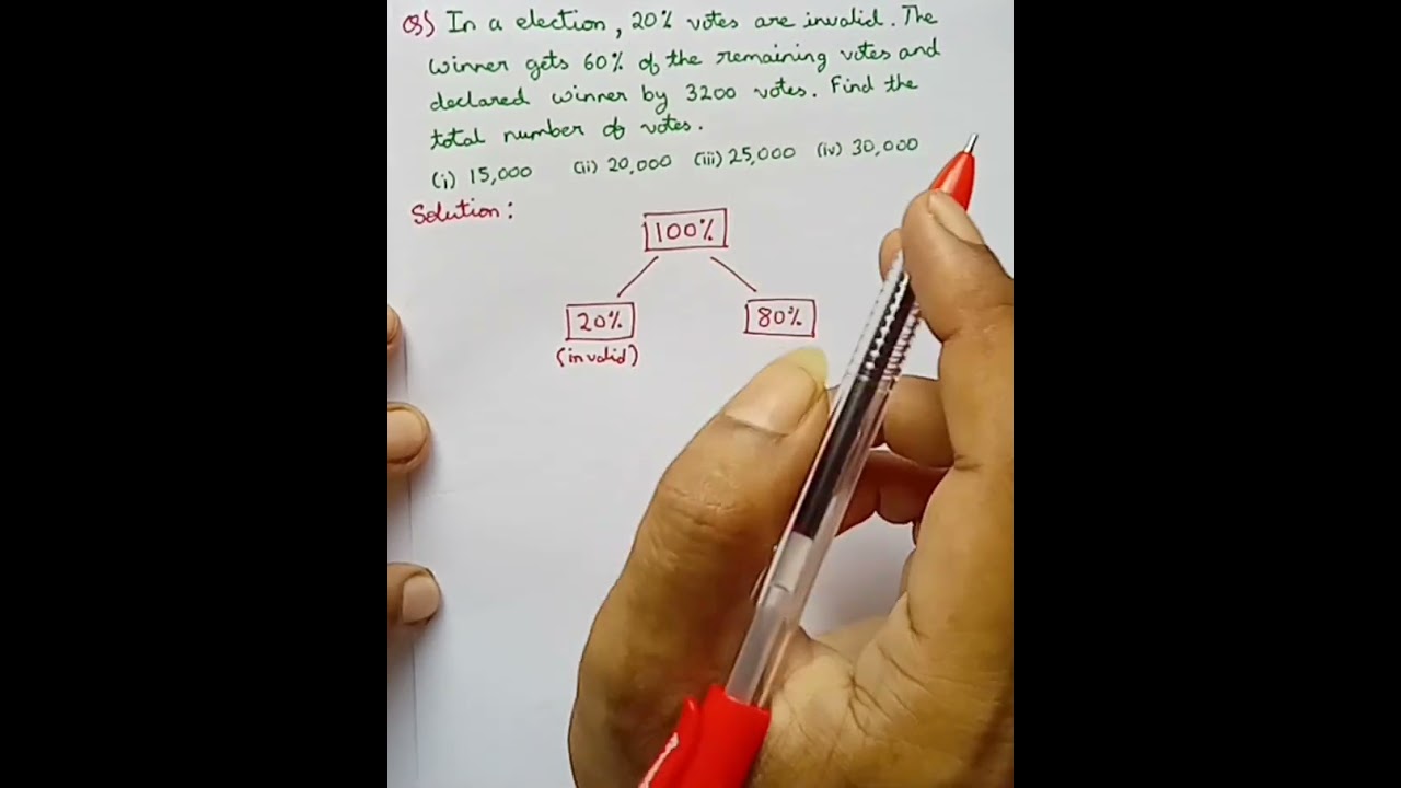 | Best method to solve | Percentage | Election math | Numerical 2 | Easy to understand |