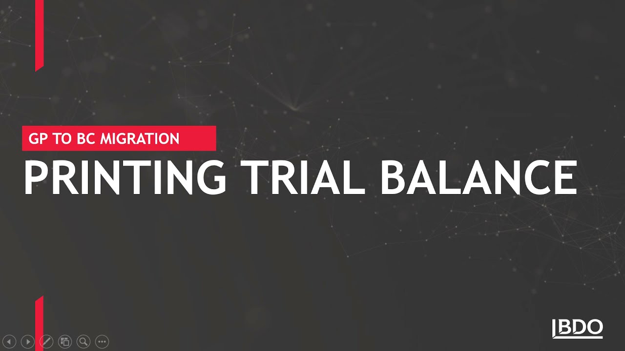 GL Trial Balance