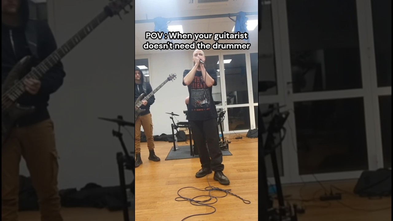 When your guitarist doesn't need the drummer 😅#shorts #metalcore #metalmusic #metal #frenchband