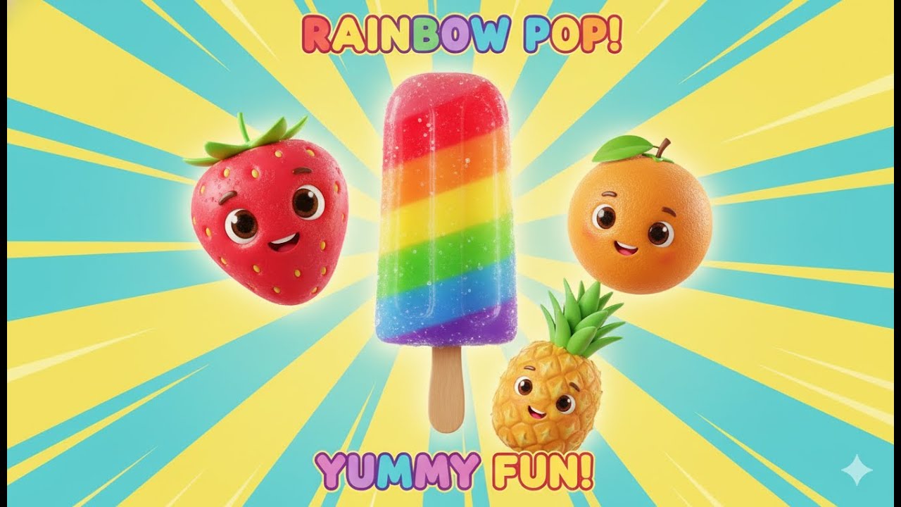 Rainbow Popsicles Song | Learn Colors & Fruits | Fun 3D Kids Song 🍭 #kidssong #cocomelon #baby