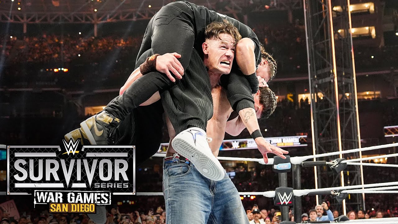 John Cena hits a DOUBLE Attitude Adjustment on Finn B&aacute;lor and JD McDonagh: WarGames 2025 highlights
