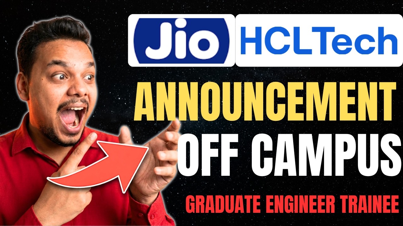 HCLTech Hiring Announced | Jio GET Hiring | Off-Campus Drive | 2026, 2025, 2024 Batches | Freshers