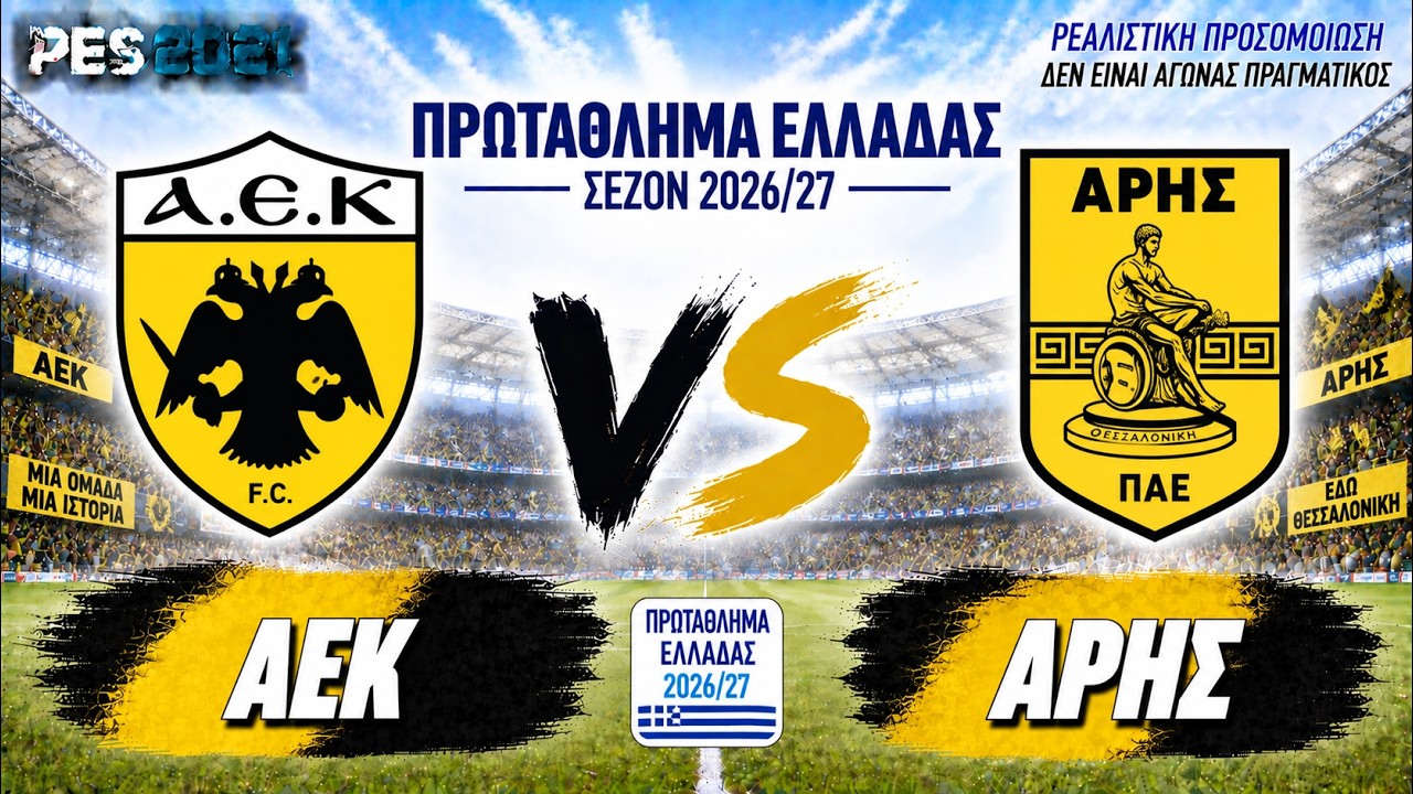 PES 2021 | &Alpha;&Epsilon;&Kappa; vs Ά&rho;&eta;&sigmaf; &ndash; &Kappa;ύ&pi;&epsilon;&lambda;&lambda;&omicron; &Epsilon;&lambda;&lambda;ά&delta;&alpha;&sigmaf; | &Rho;&epsilon;&alpha;&lambda;&iota;&sigma;&tau;&iota;&kappa;ή &Pi;&rho;&omicron;&sigma;&omicron;&mu;&omicron;ί&omega;&sigma;&eta;