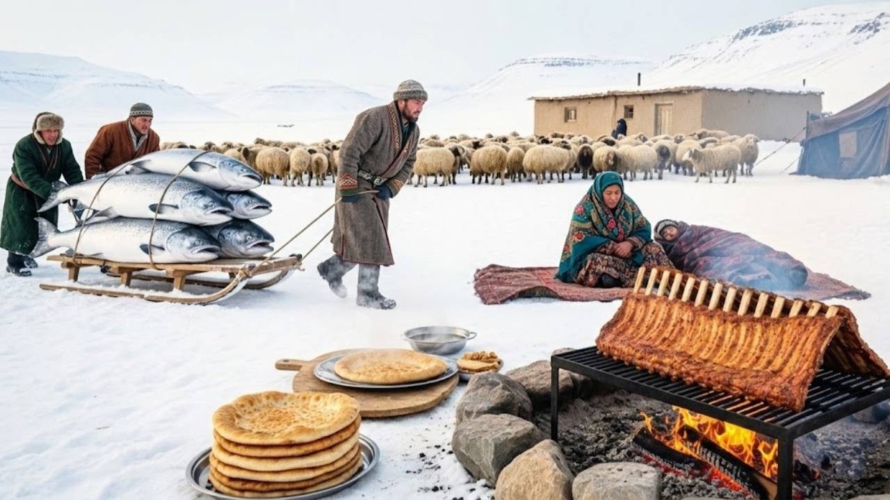 Зимнее выживание в Афганистане: охота на 1000 лососей и выпечка свежего хлеба