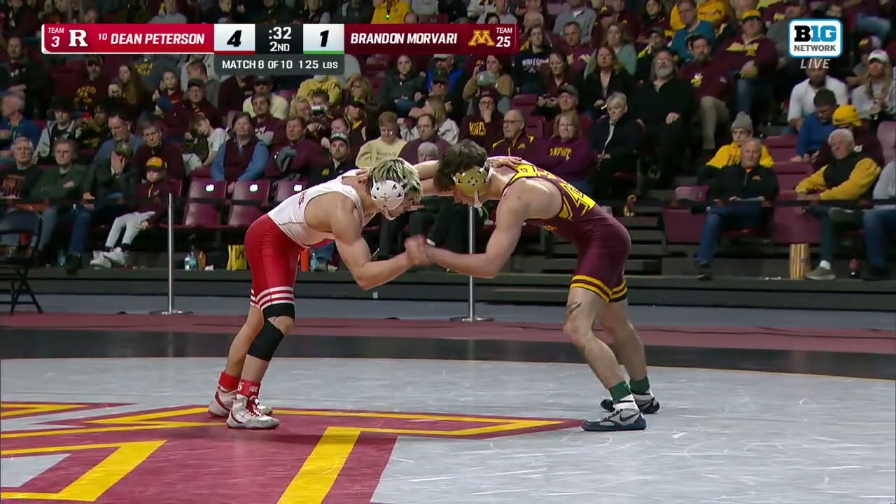 125lbs Minnesota's Brandon Morvari vs. Rutgers' Dean Peterson | Big Ten Wrestling