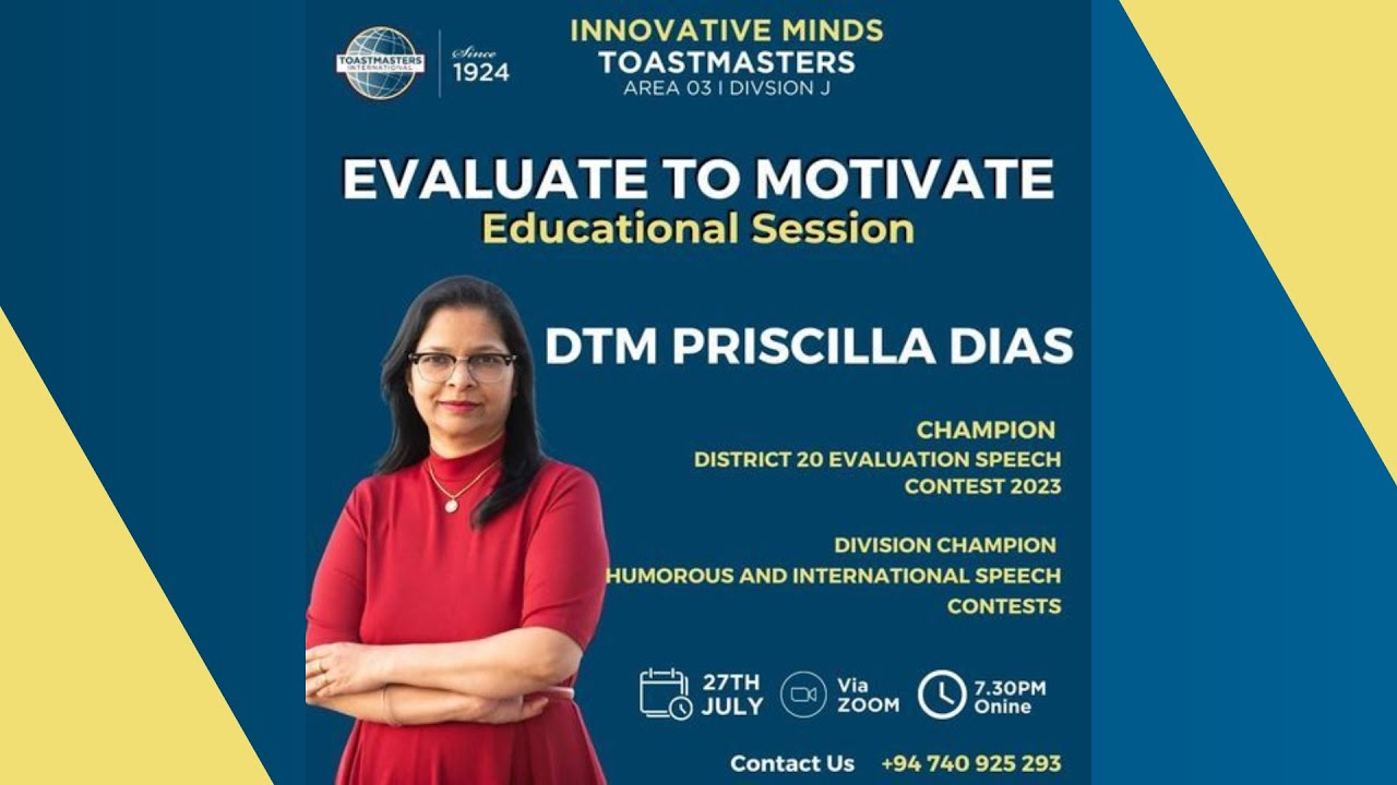 How to Evaluate a Speech - Evaluate to Motivate (Toastmasters Education Module)