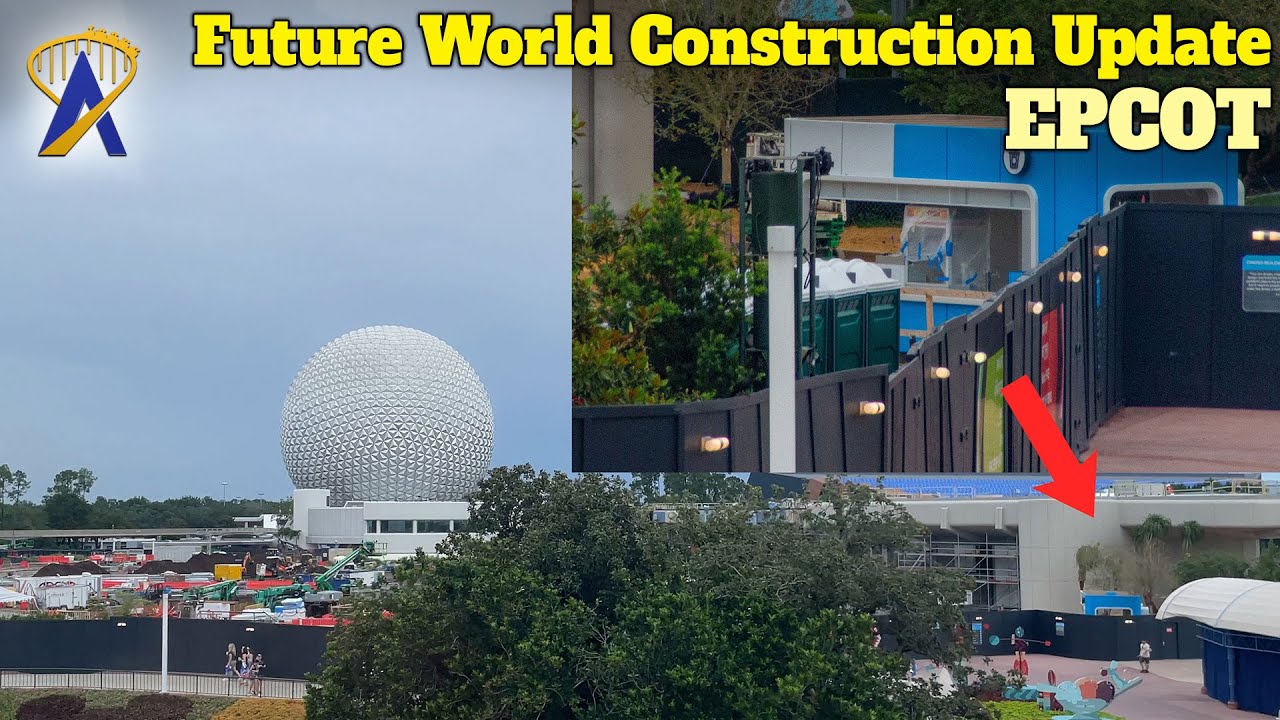 Epcot Future World Construction Update on Re-Opened Monorail Loop