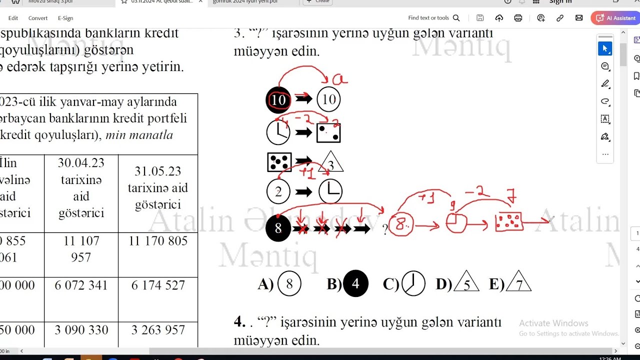 Dövlət qulluğu məntiq qəbul sualları 2024-A kateqosiyası və #fdes #məntiq sualları  (03.11.2024)