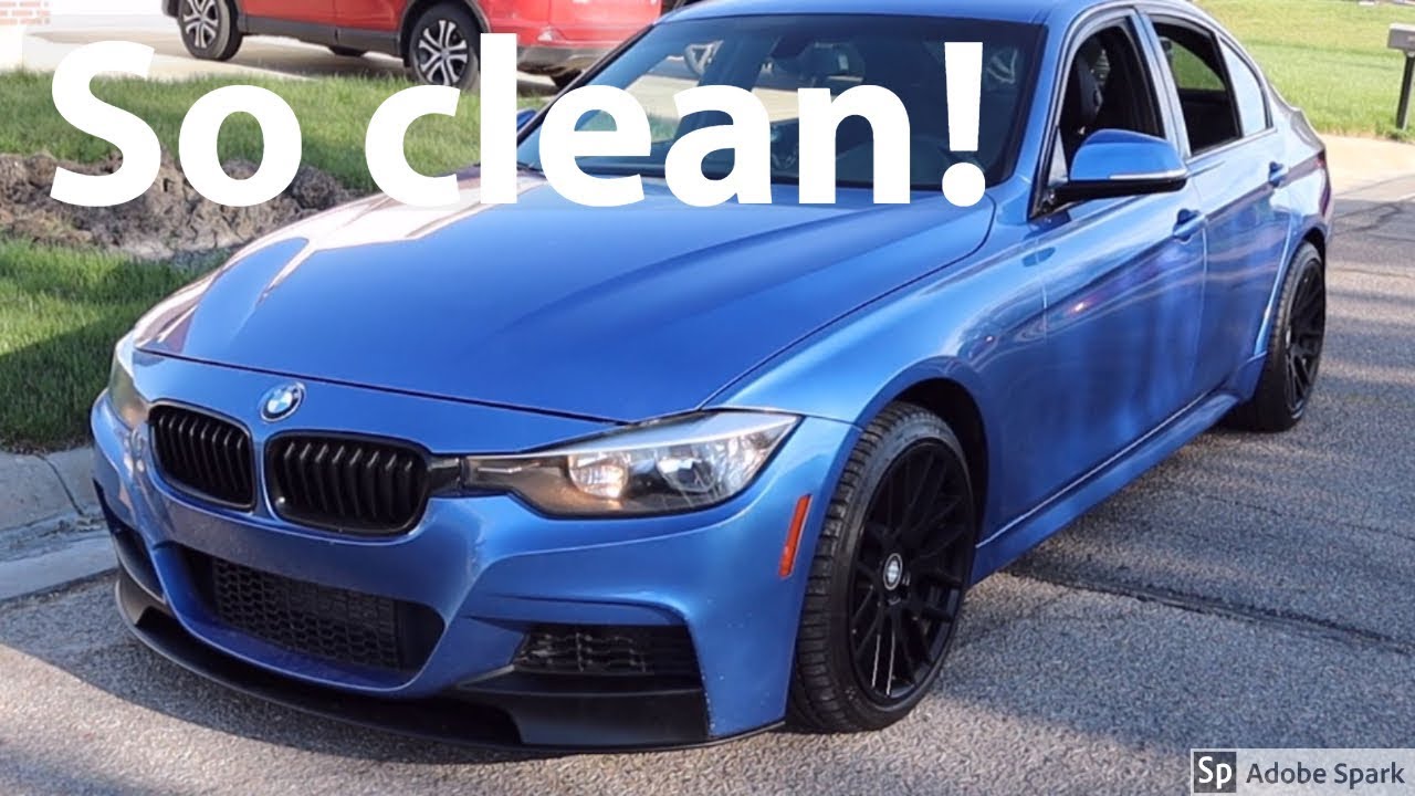 BMW F30 Front Lip install | Sunday funday carwash!
