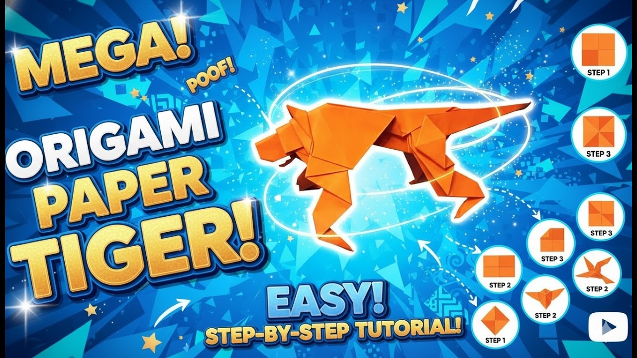 Оригами Тигр | Как сделать тигра из бумаги