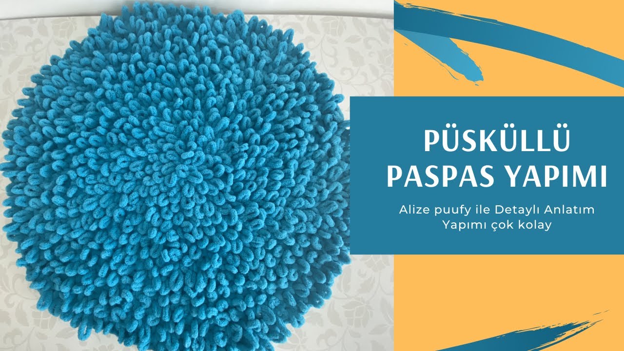 ALİZE PUFFY İLE PASPAS YAPIMI (püsküllü paspas)