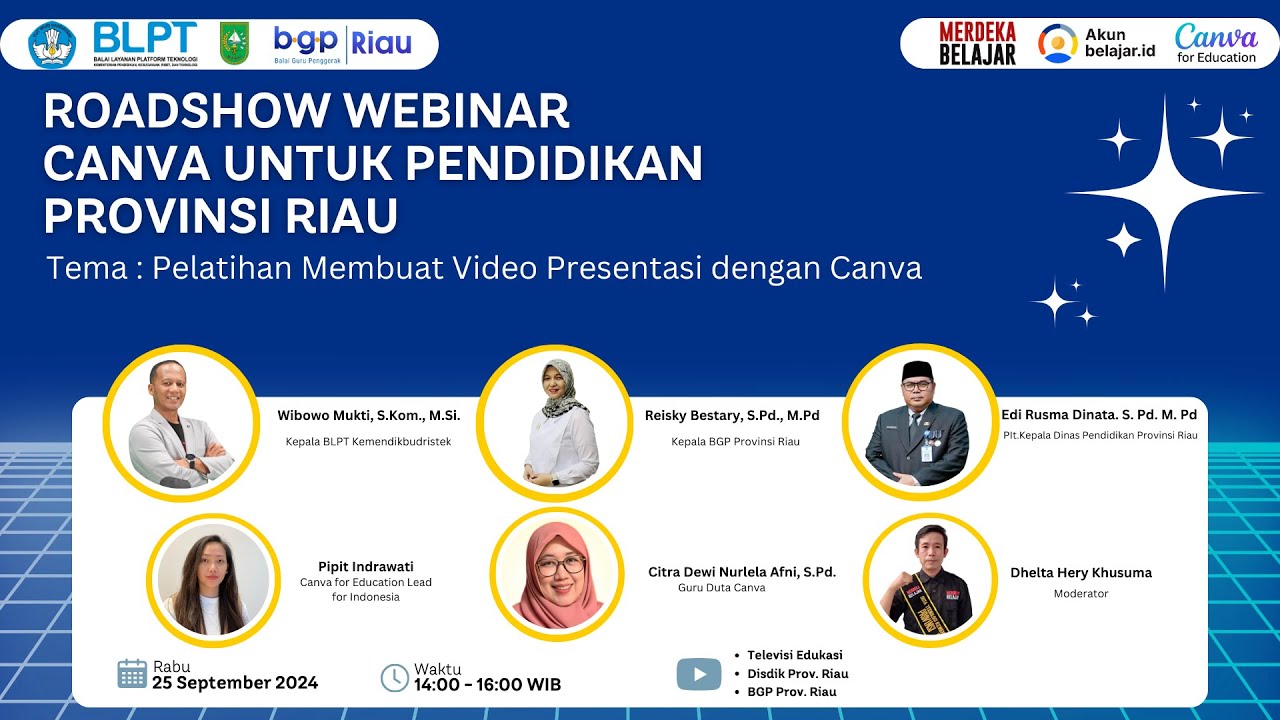 Roadshow Webinar CANVA Untuk Pendidikan Provinsi Riau