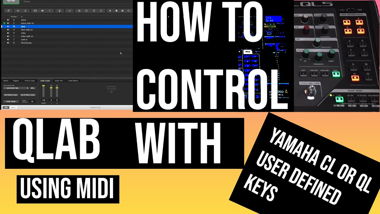 КАК УПРАВЛЯТЬ QLAB С ПОМОЩЬЮ ПОЛЬЗОВАТЕЛЬСКИХ КЛАВИШ YAMAHA CL ИЛИ QL С ПОМОЩЬЮ MIDI