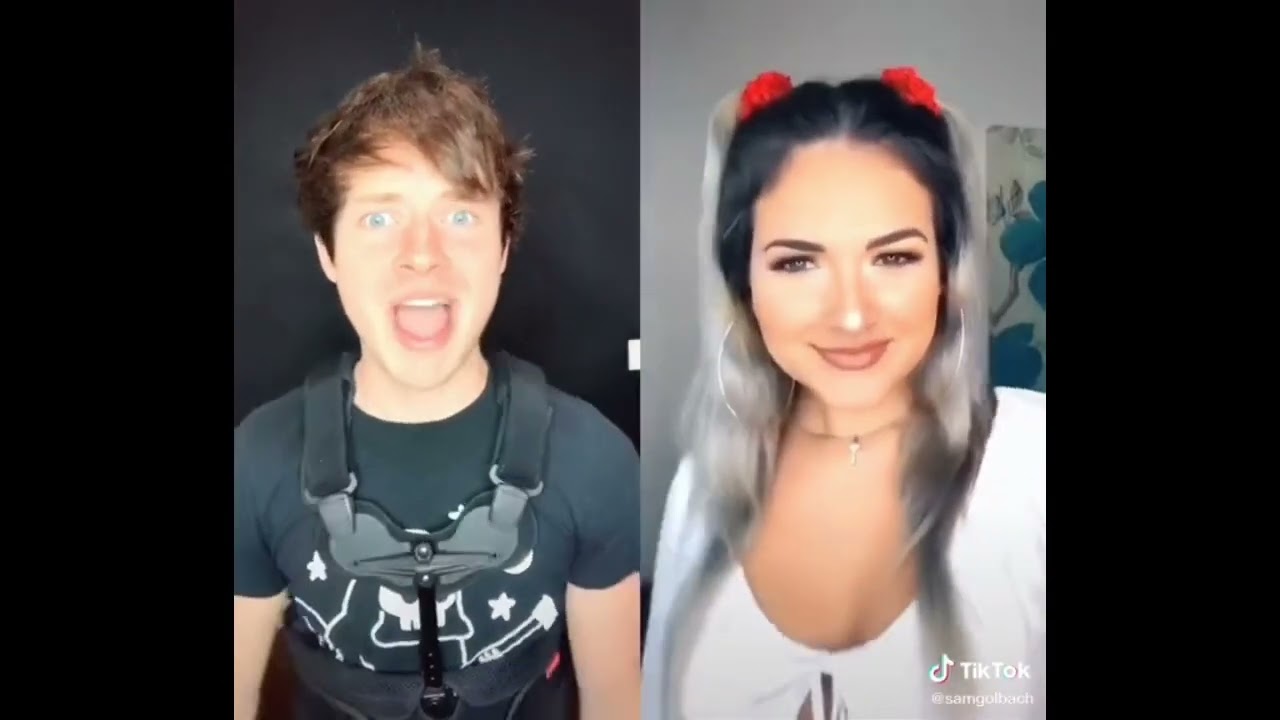 Sam and Katrina doing tiktoks  together