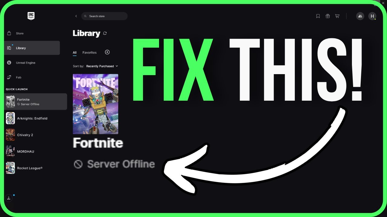 FORTNITE SERVER OFFLINE PROBLEM [FIXED] | How to Fix Epic Games Fortnite Server Offline