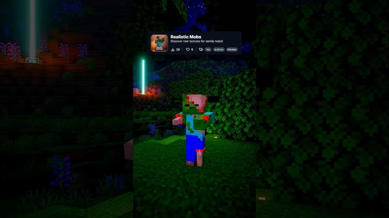 Minecraft realistic mods review #shorts #youtubeshorts
