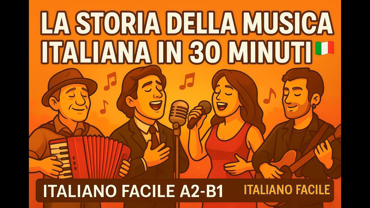 La Musica Italiana in 30 minuti | Dal Folk ai Måneskin | italiano Facile A2-B1