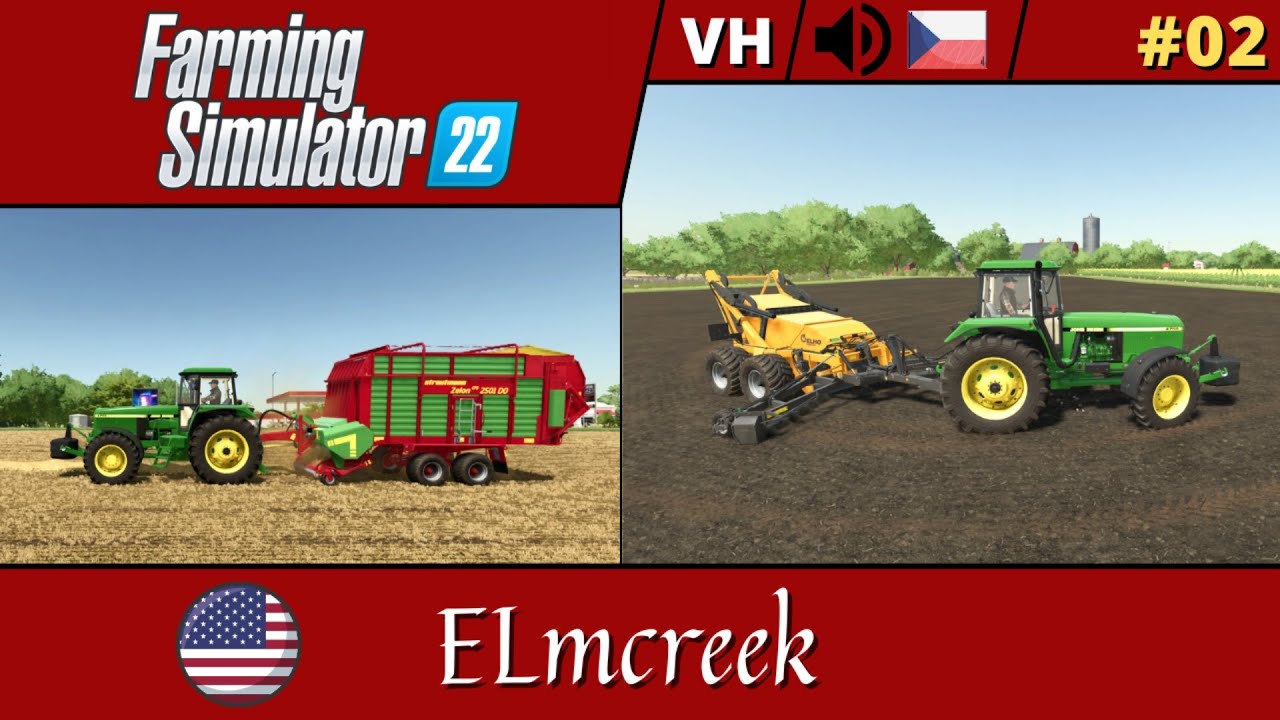 Farming Simulator 22 #02 ELMCREEK/Sběr kamenů a slámy. |CZ|