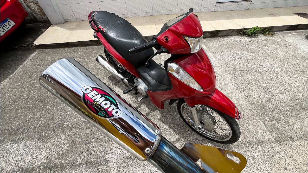 COLOQUEI O ESCAPAMENTO GEMOTO NA BIZ 125 - FICOU MAIS POTENTE 🔥