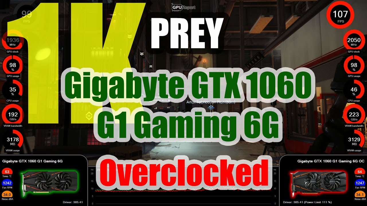 PREY - Gigabyte GTX 1060 G1 Gaming 6G Overclocked