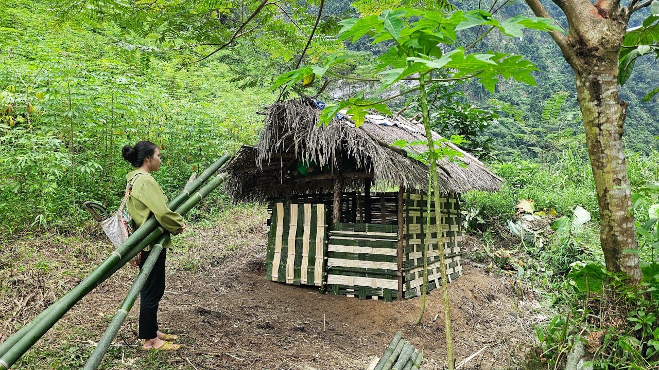 Single Mother Restored Abandoned House with Bamboo - New Life Journey