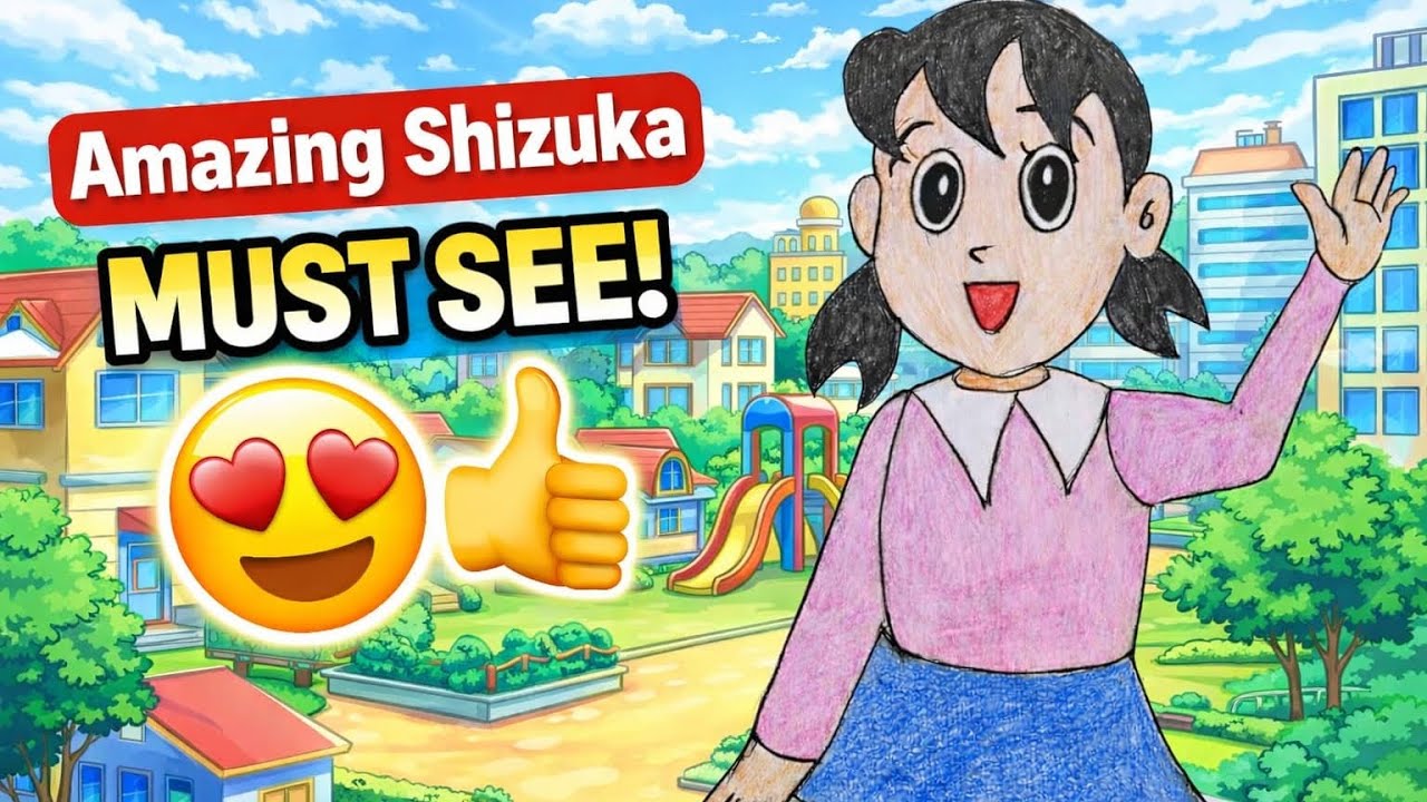Shizuka Drawing Tutorial 😍 | Easy Doraemon Character Drawing #art #drawing #viral #trending #youtube