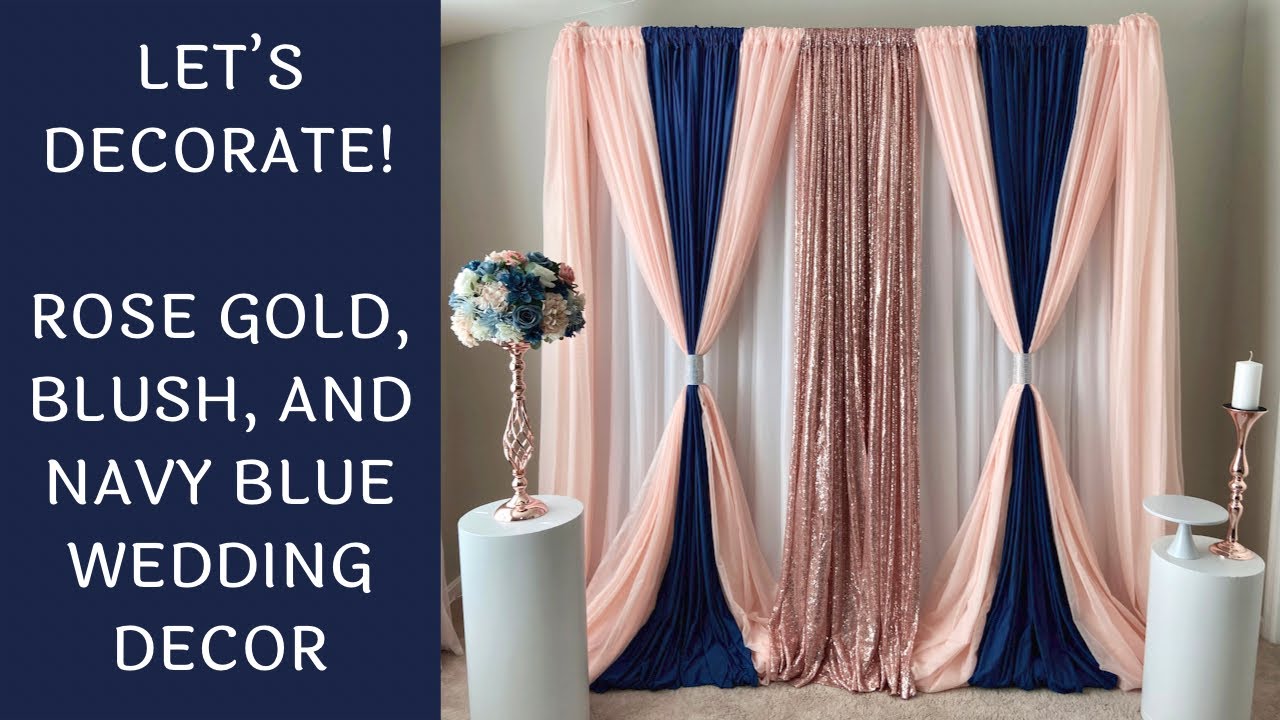 Rose Gold, Blush, and Navy Blue Wedding Backdrop | Time-lapse Setup Video