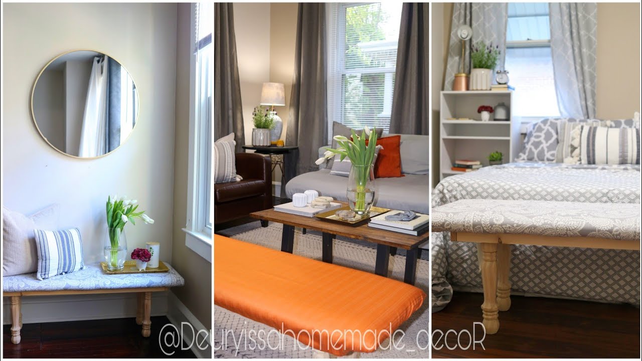 Cómo hacer un banco o banqueta tapizado, Asiento extra en tu sala, habitación o entrada |Deuryissa 🦋