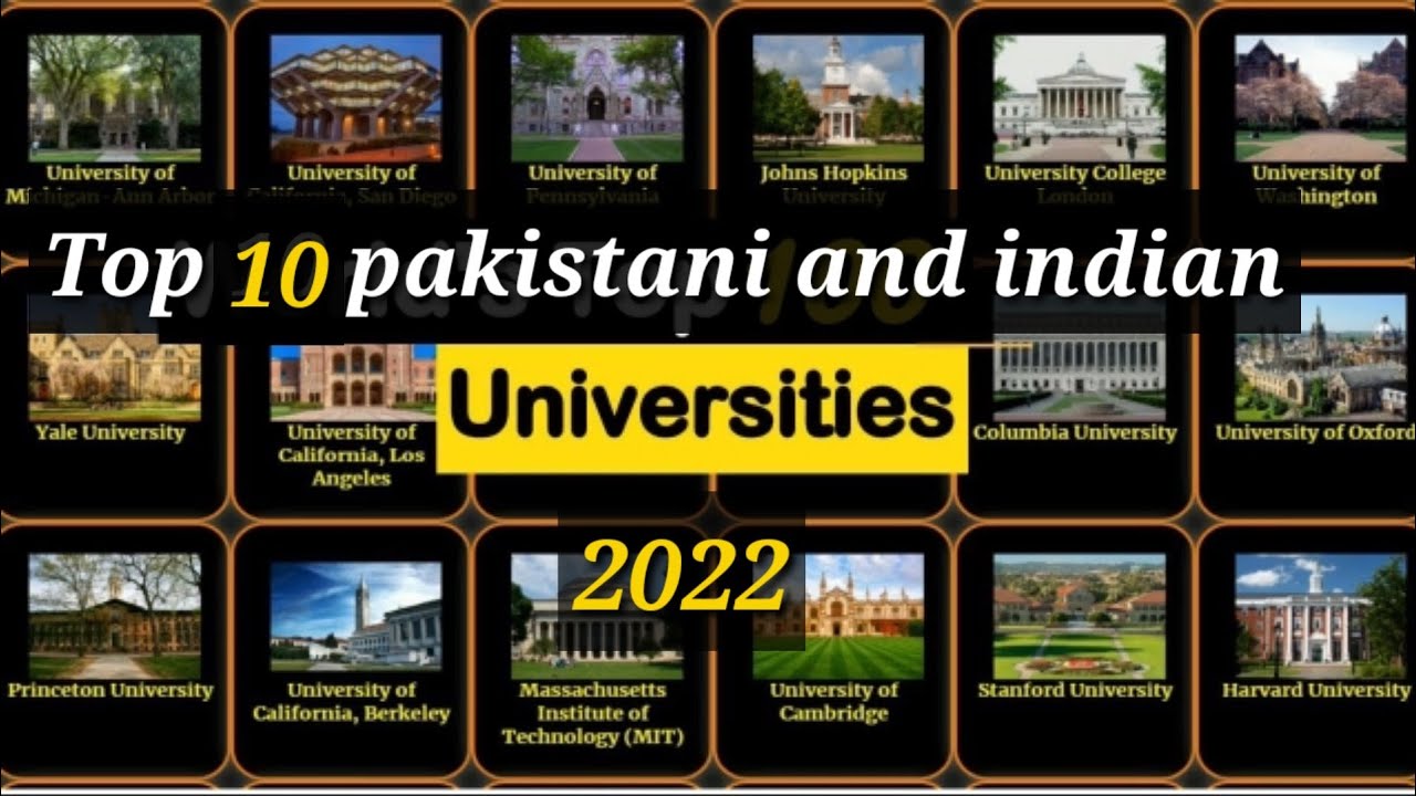 Top 10 Pakistani and Indian universities 2022 world Ranking| QS world university Rankings 2022