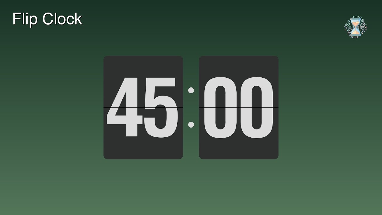 45 Minute Timer ⏱️ Forest Mist Flip Clock | Class period Timer - ChronoFlow