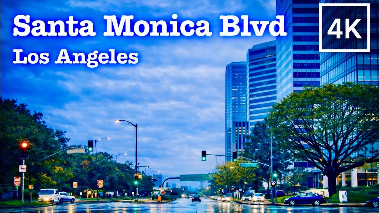 [4K] 🌧️ Rainy Day Drive on Santa Monica Blvd 2026 | Relaxing POV Driving Los Angeles