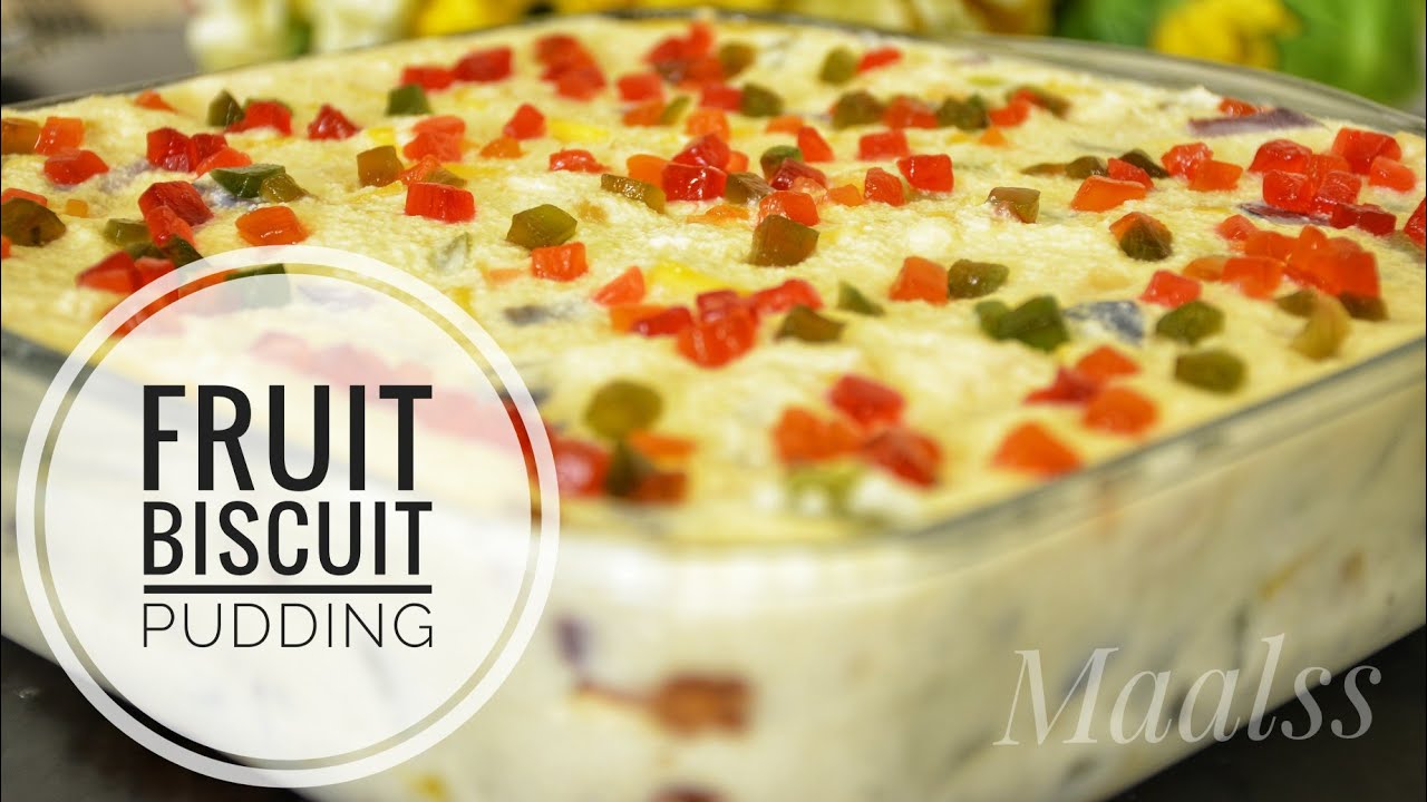 FRUIT BISCUIT PUDDING | BISCUIT DELIGHT | LAYERED  FRUITY CUSTARD | Ep :42